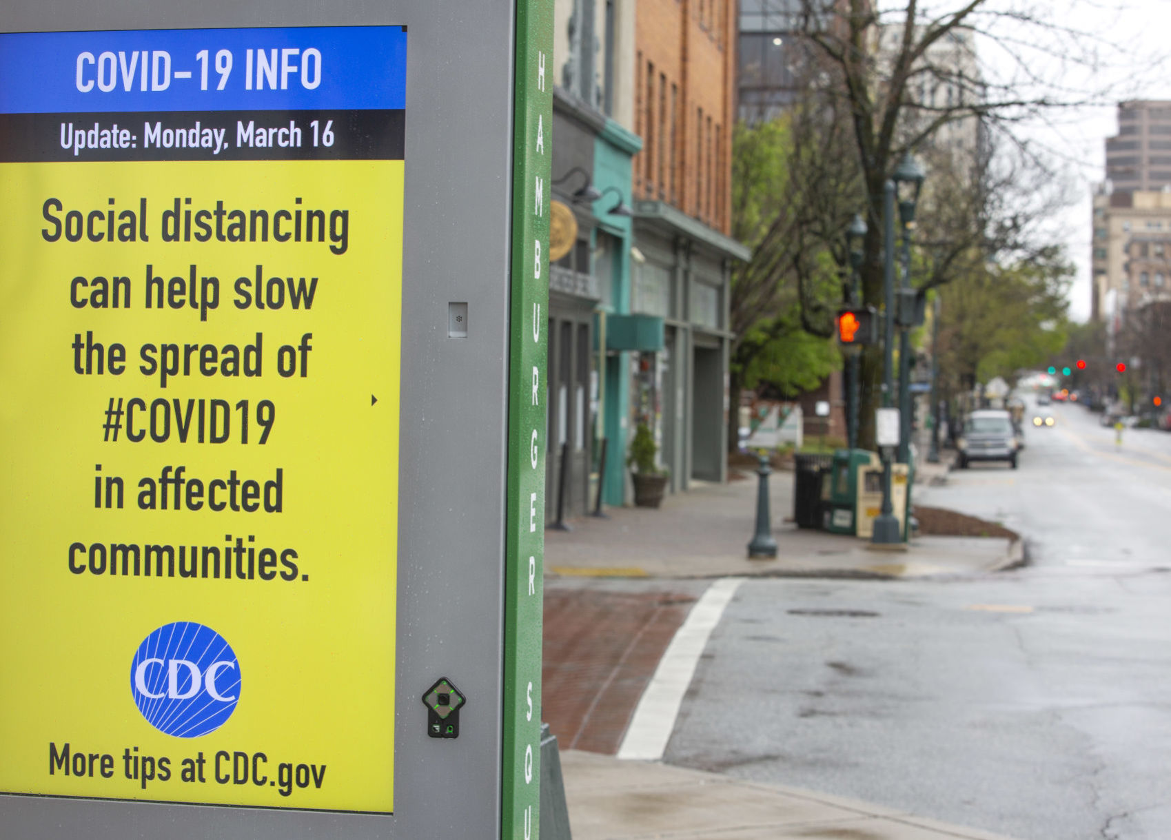 Greensboro sidewalks virtually empty during lunch hour